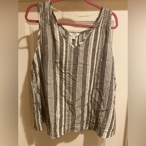 Black and white striped tank top